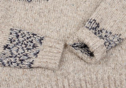 Papas Wool Blend Native Knit Sweater Beige Size S