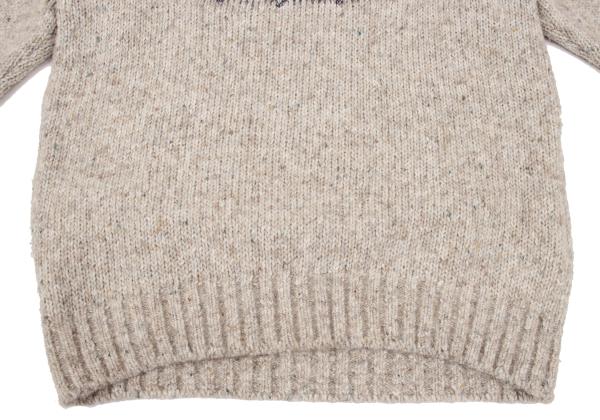 Papas Wool Blend Native Knit Sweater Beige Size S