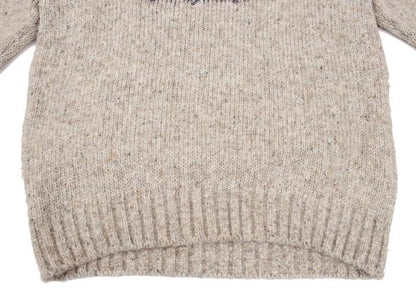 Papas Wool Blend Native Knit Sweater Beige Size S