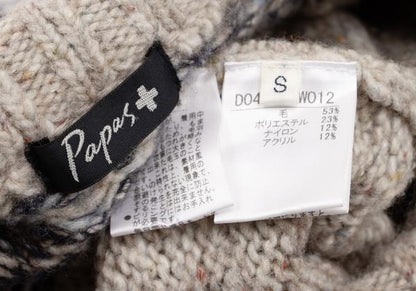 Papas Wool Blend Native Knit Sweater Beige Size S