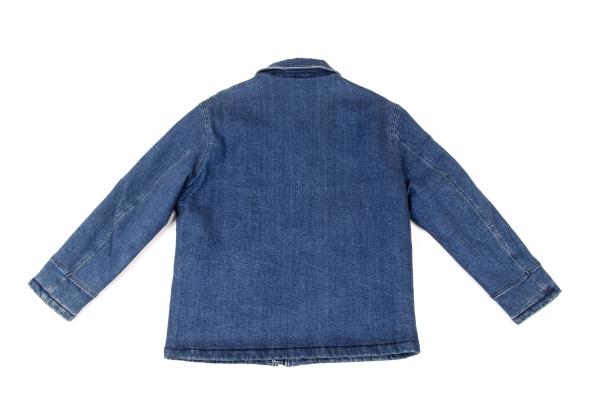 Papas Indigo Quilted Padded Zip Denim Jacket Size L