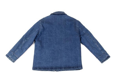 Papas Indigo Quilted Padded Zip Denim Jacket Size L