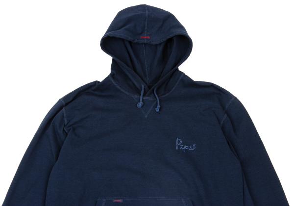 Papas Back Marlin Logo Print Cotton Hoodie Navy Size 48M