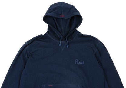 Papas Back Marlin Logo Print Cotton Hoodie Navy Size 48M