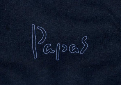 Papas Back Marlin Logo Print Cotton Hoodie Navy Size 48M