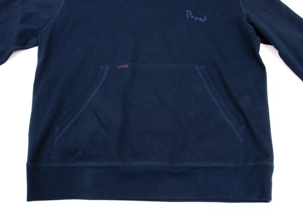 Papas Back Marlin Logo Print Cotton Hoodie Navy Size 48M