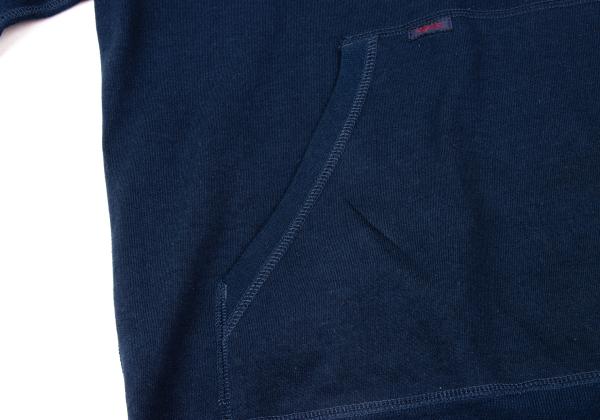Papas Back Marlin Logo Print Cotton Hoodie Navy Size 48M