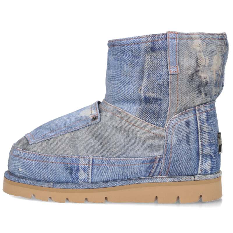 ACNE STUDIOS 24AW Denim Patchwork Ankle Boots Blue Size 6.5