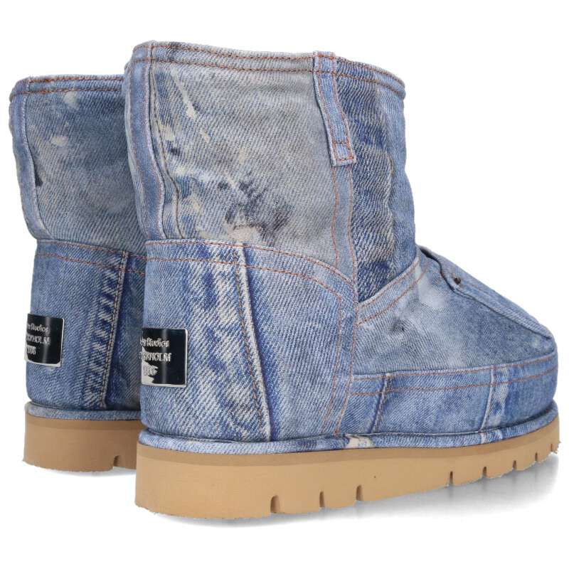 ACNE STUDIOS 24AW Denim Patchwork Ankle Boots Blue Size 6.5