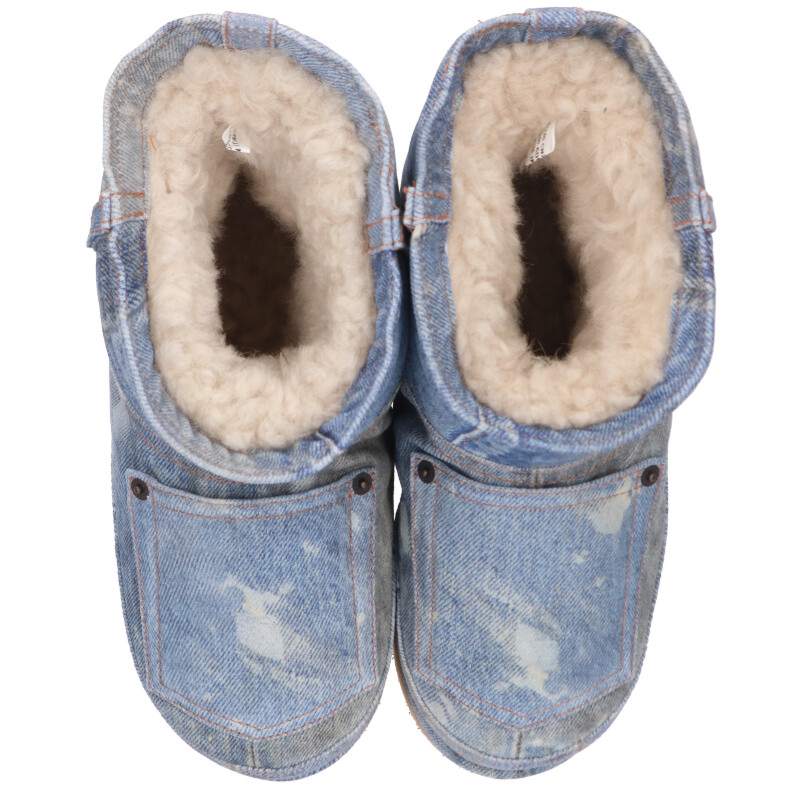 ACNE STUDIOS 24AW Denim Patchwork Ankle Boots Blue Size 6.5