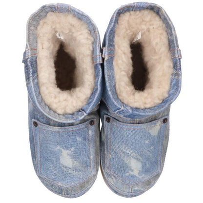 ACNE STUDIOS 24AW Denim Patchwork Ankle Boots Blue Size 6.5
