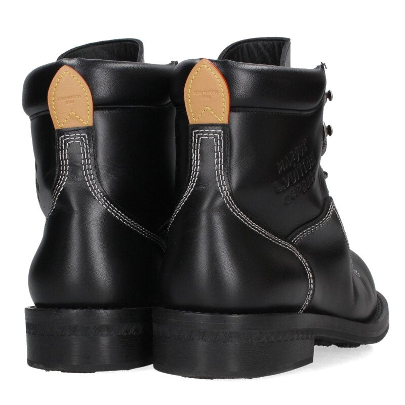 LOUISVUITTON LV Bubble Lace-up Leather Boot Black Size 8.5