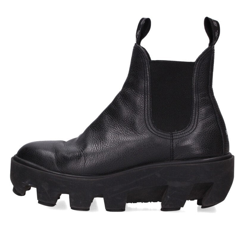 S.R. STUDIO THERAPIST Side Gore Leather Boots Black Size 6.5