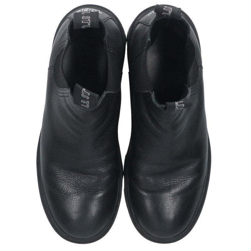 S.R. STUDIO THERAPIST Side Gore Leather Boots Black Size 6.5