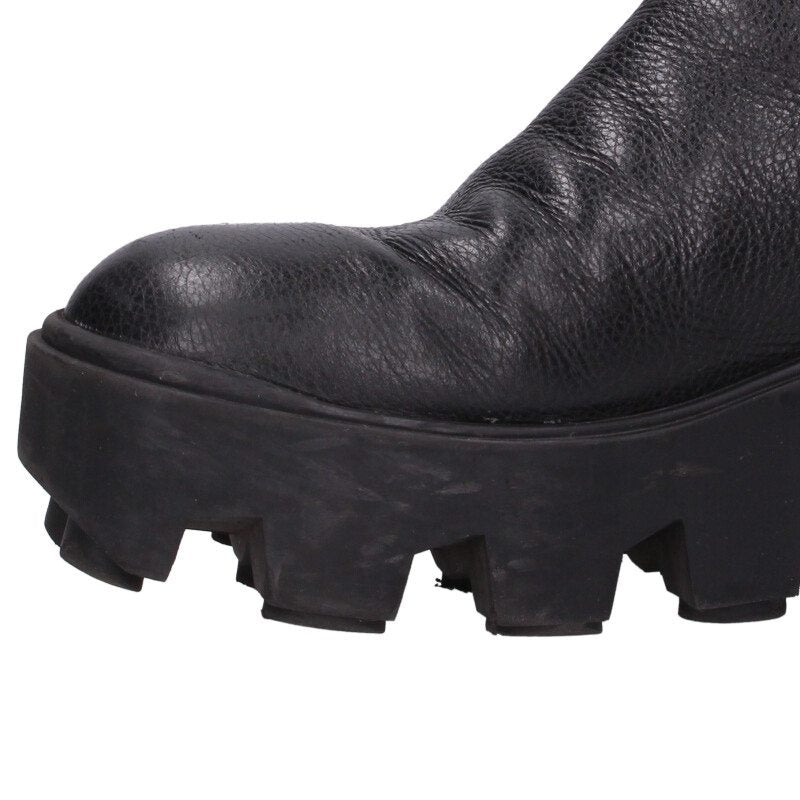 S.R. STUDIO THERAPIST Side Gore Leather Boots Black Size 6.5