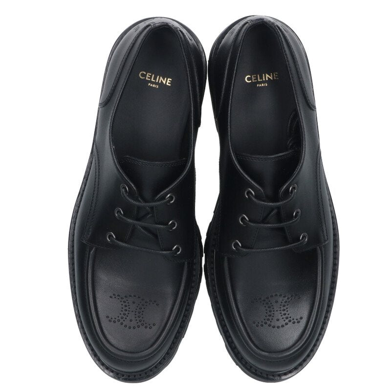 CELINE 25AW Margaret Derby 35 Leather Boots Black Size 8.5