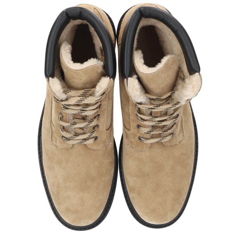 HERMES Shearling Boots Beige Size 12
