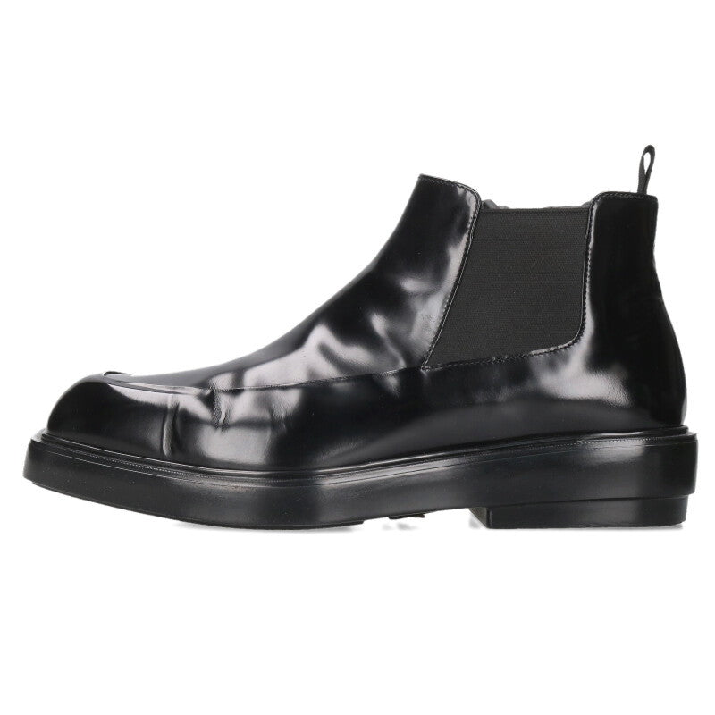 PRADA Brushed Leather Chelsea Boots Black Size 8.5