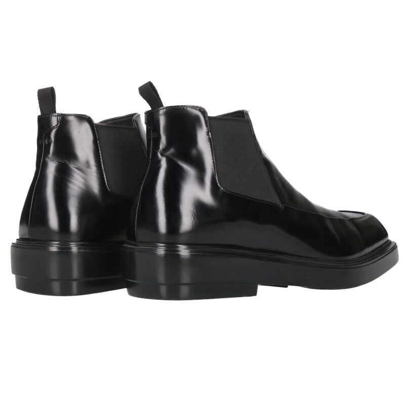 PRADA Brushed Leather Chelsea Boots Black Size 8.5