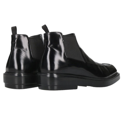 PRADA Brushed Leather Chelsea Boots Black Size 8.5