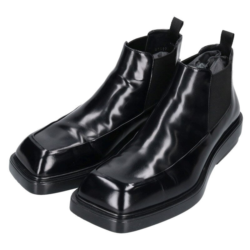 PRADA Brushed Leather Chelsea Boots Black Size 8.5