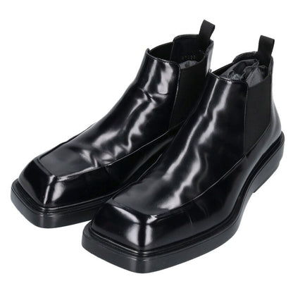 PRADA Brushed Leather Chelsea Boots Black Size 8.5