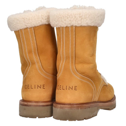 CELINE Kurt Shearling Nubuck Leather Mid Boots Size 10.5
