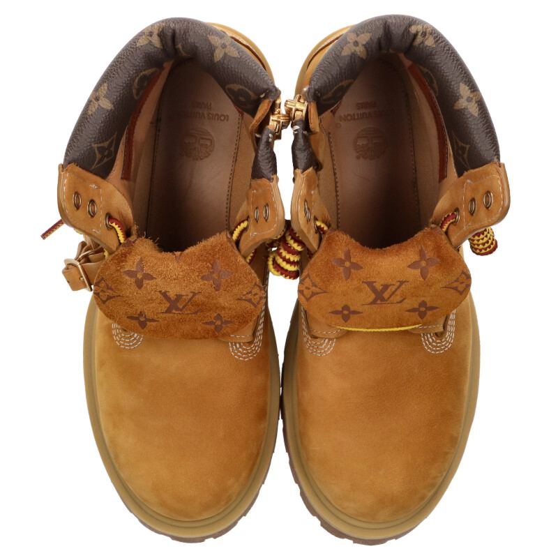 LOUISVUITTON x Timberland Monogram Ankle Boot Beige Size 7