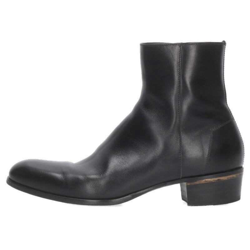 dunhill Side Zip Heel Boots Black/Gold Size 7