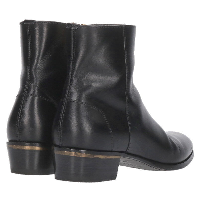 dunhill Side Zip Heel Boots Black/Gold Size 7