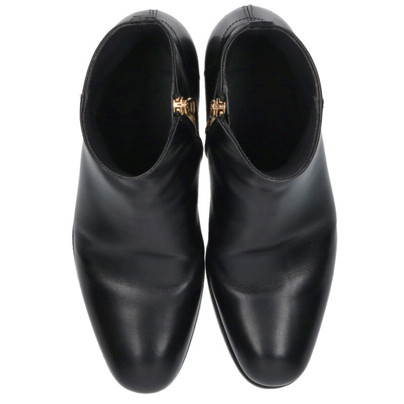 dunhill Side Zip Heel Boots Black/Gold Size 7