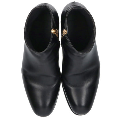 dunhill Side Zip Heel Boots Black/Gold Size 7