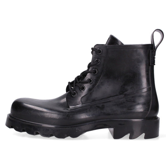 BOTTEGA VENETA Lace-Up Rubber Boots Black Size 11.5