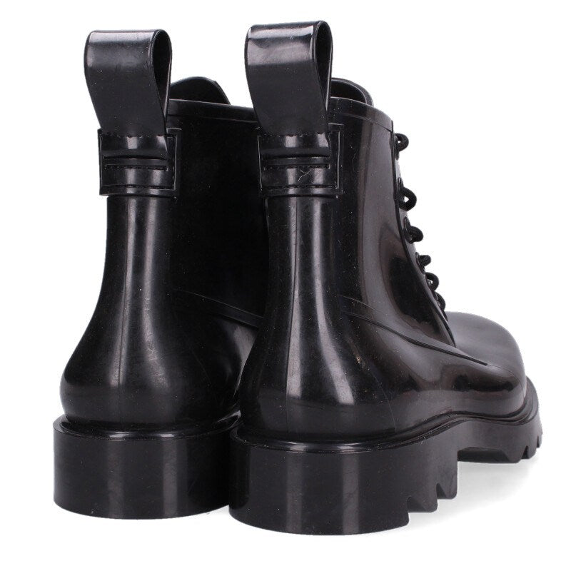 BOTTEGA VENETA Lace-Up Rubber Boots Black Size 11.5