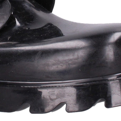 BOTTEGA VENETA Lace-Up Rubber Boots Black Size 11.5