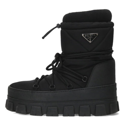 PRADA Triangle Logo Plate Nylon Ski Boots Black Size 9.5