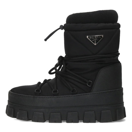 PRADA Triangle Logo Plate Nylon Ski Boots Black Size 9.5