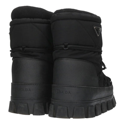 PRADA Triangle Logo Plate Nylon Ski Boots Black Size 9.5