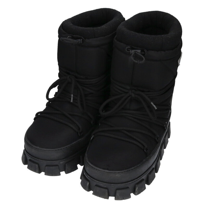 PRADA Triangle Logo Plate Nylon Ski Boots Black Size 9.5