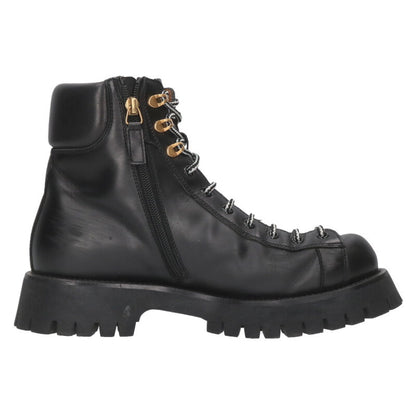 GUCCI Sylvie Web Lace-Up Ankle Boots Black Size 6