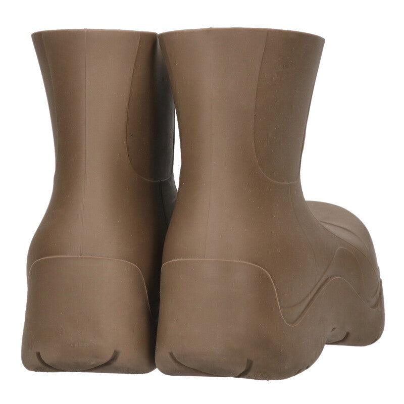 BOTTEGA VENETA Puddle Rubber Boots Brown Size 8.5
