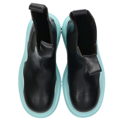 BOTTEGA VENETA TIRE BOOTS Leather Black/Blue Size 10.5
