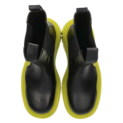 BOTTEGA VENETA TIRE BOOTS Leather Black/Green Size 7.5