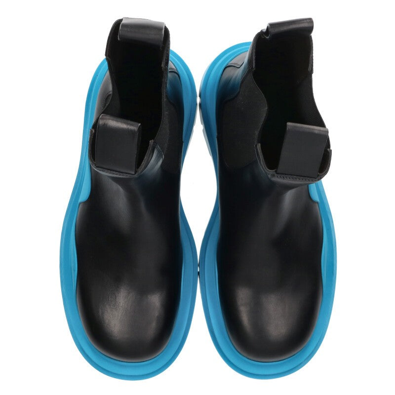 BOTTEGA VENETA TIRE BOOTS Leather Black/Blue Size 11