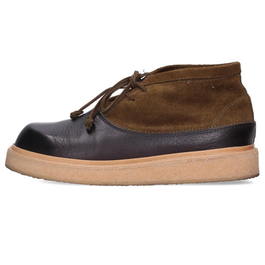 MARNI Suede Leather Ankle Boots Black/Brown Size 8.5