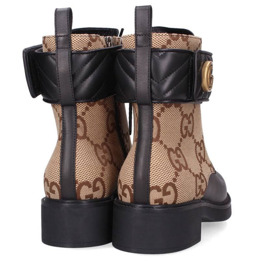 GUCCI GG Canvas Moment Ankle Boots Beige/Black Size 8