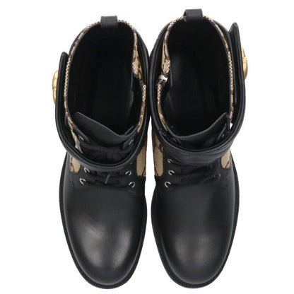 GUCCI GG Canvas Moment Ankle Boots Beige/Black Size 8