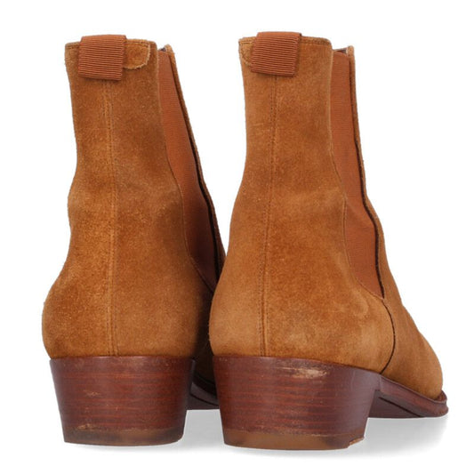 CELINE Side Gore Suede Boots Brown Size 8.5
