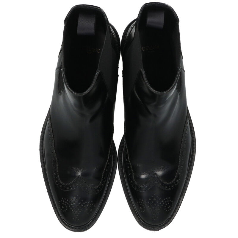 CELINE Side Gore Chelsea Boots Black Size 10.5