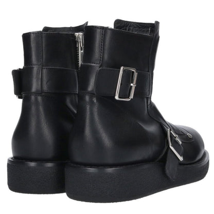 ANN DEMEULEMEESTER Black Buckle Biker Boots Size 7.5